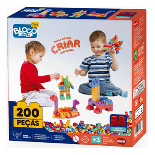 Blocos De Montar Infantil 200 Peças Blocolùndia Click Dismat Blocos De Montar Infantil 200 Peças Blocolùndia Click Dismat