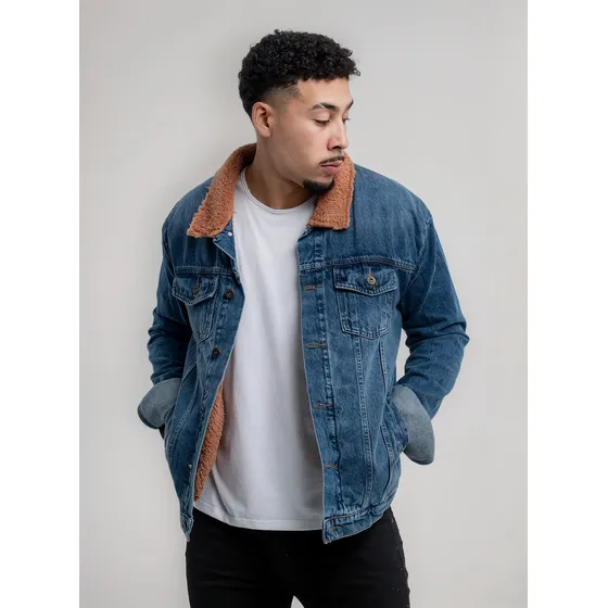 Campera Estilo Bunker Kodiak Hombre Jean Corderito