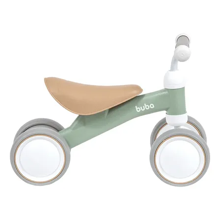 Bicicleta De Equilíbrio 4 Rodas Buba Retro Sem Pedal Verde