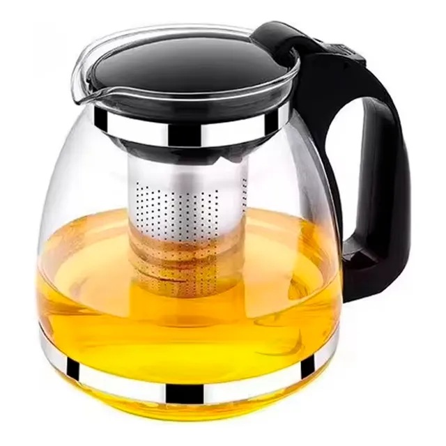 Tetera De Té Cafetera De Vidrio Con Filtro 1500 Ml