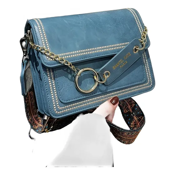 Bolso Cuadrado Con Bordado Texturizado, Clásico Para Mujer