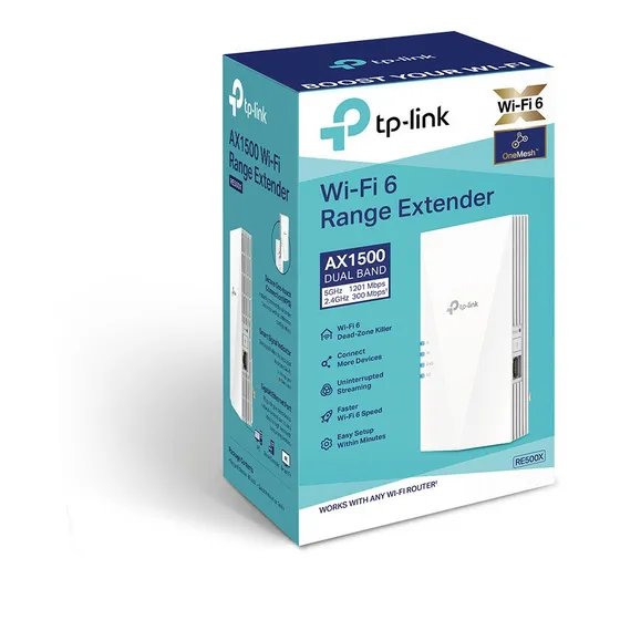 Tp-link Re500x Ax1500 Wi-fi 6 Range Extender Speed: 300 Mbps Color Blanco