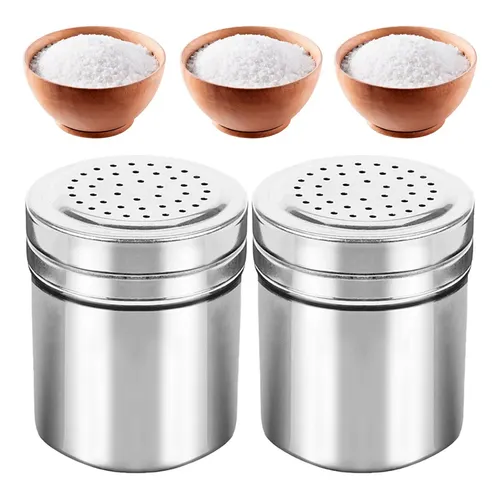 Salt And Pepper Shakers Set With Adjustable Pour Holes - Sta
