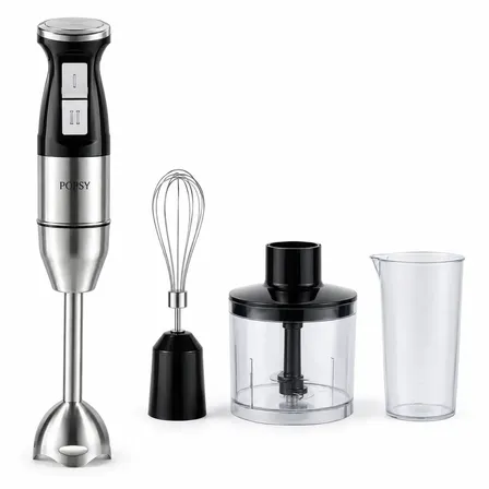 Mixer de Imersão Popsy 4 em 1 com Mini Processador e Batedor Fouet