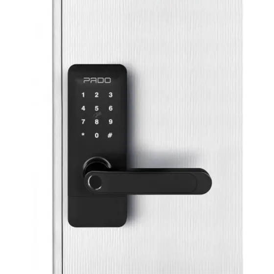 Fechadura Eletronica Digital Biométrica Senha Tag com Gateway IP55 FDE300W PADO Preto
