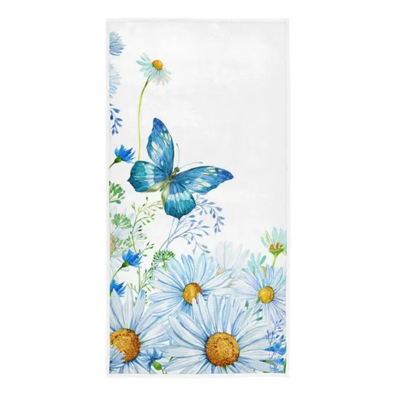Merrysugar Toalla Mano Mariposa Daisy Vintage Suave Cara X