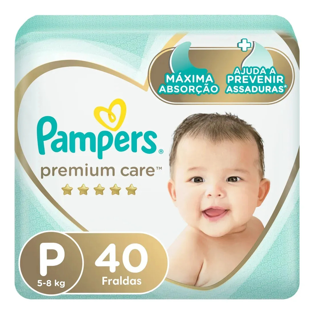 Fralda Pampers Premium Care Tamanho P 40 Unidades