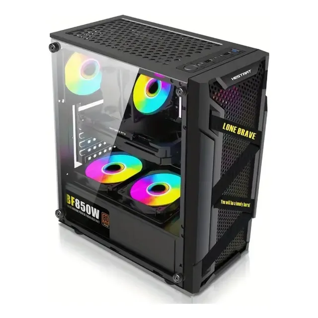 Gabinete Gamer Oditox Vidrio Templado + 4 Fan Cooler Rgb