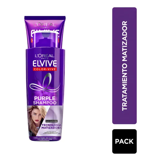 Pack Shampoo+acondicionador Purple Matizador Violeta Elvive