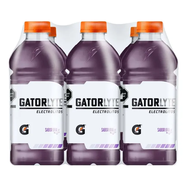 Bebida 6 Pack De Gatorlyte 20oz Sabor Uva
