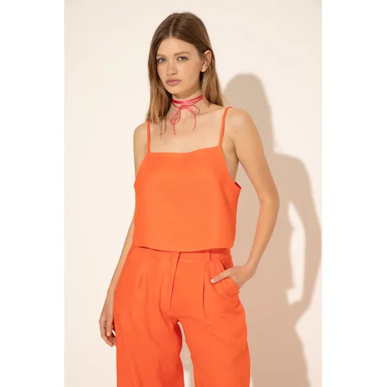 Top Lino Breteles Basico System Mujer System