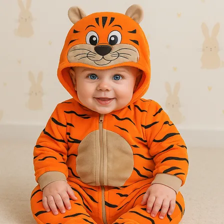 Macacão Infantil Plush Bebê  Fantasia Manga E Capuz Temático