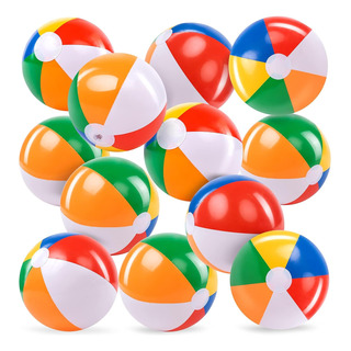 Paquete De 12 Pelotas De Playa Arcoiris Juguetes Inflables Paquete De 12 Pelotas De Playa Arcoiris Juguetes Inflables