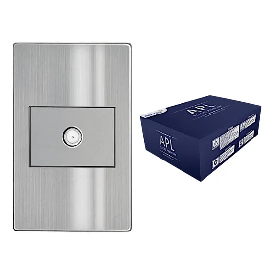 Kit 15 Pz Placa Contacto Coaxial Tv Acero Inox Gris Apl-110 10 A 1v Plateado