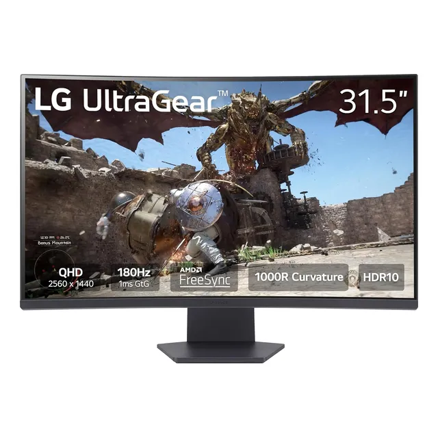 Monitor Curvo Para Juegos LG 32gs60qc-b Ultragear De 32 PuLG