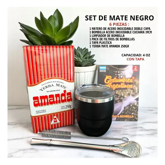 Vaso  De Yerbamate  Con Bombilla .vienen En Set
