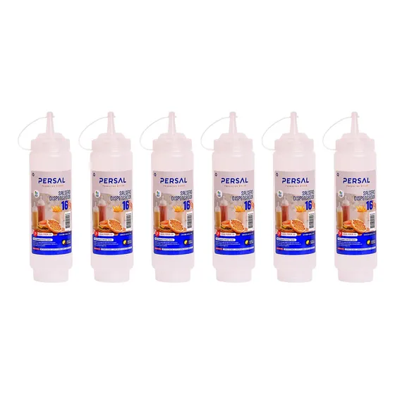 Salseros Dispensadores De Salsa Persal 16oz Set X 6 Unidades