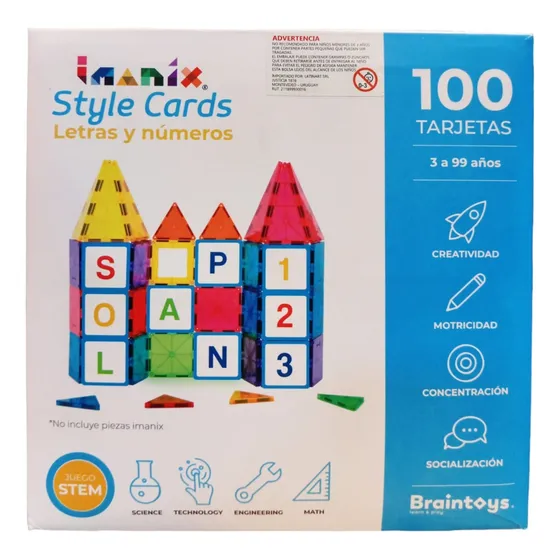 Imanix Style Cards 100 Tarjetas Magnéticas Letras Y Números