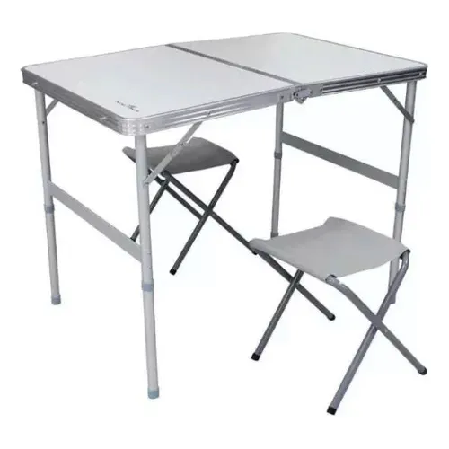 Mesa Dobrável Aluminio Tipo Maleta 2 Banquetas 322414 Kala