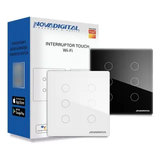 Interruptor Inteligente Wifi 6 BotÔes 4x4 Touch Alexa Google Interruptor Inteligente Wifi 6 BotÔes 4x4 Touch Alexa Google