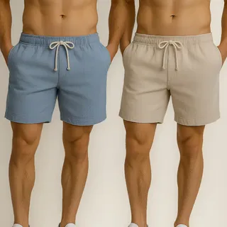 Kit 2 Shorts Bermuda Em Linho Premium