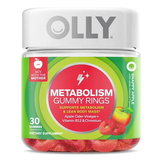 Suplemento Olly Metabolism Gummy Rings Con Sabor A Manzana,
