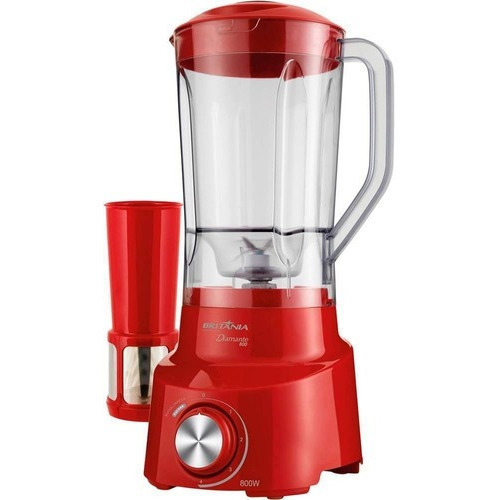 Liquidificador Diamante 800 900w 4 Velocidades Vermelho Britânia 220v Liquidificador Diamante 800 900w 4 Velocidades Vermelho Britânia 220v