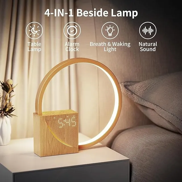 Lampara De Mesa Alarma Inteligente Despertador Luz Led Noche