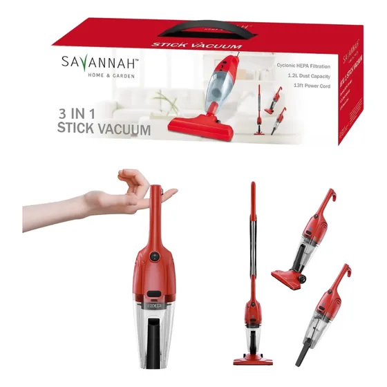 Aspiradora Sin Bolsa Filtro Lavable 3en1 Reutilizable 1000 W Rojo