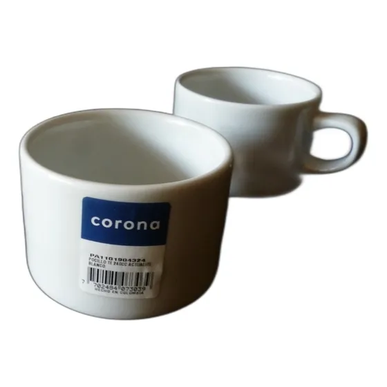 Taza Café O Té Corona 240cc Color Blanco
