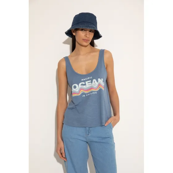 Musculosa Algodón Estampa Central Mujer Portsaid
