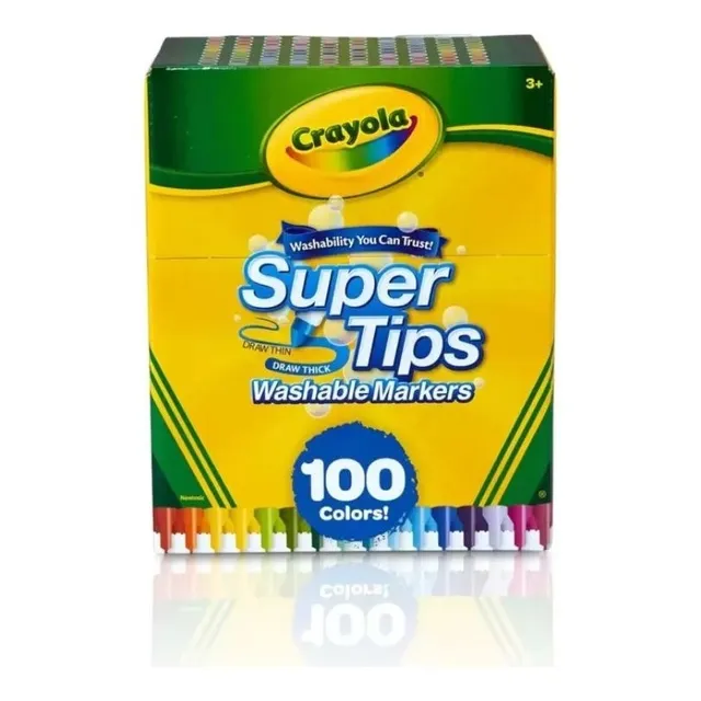 Plumones Crayola Lavables 100 Colores Supertips Delgados