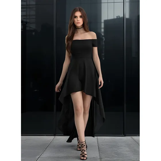 Vestidos De Fiestas Moderno Asimétrico Casual Cóctel  Art800