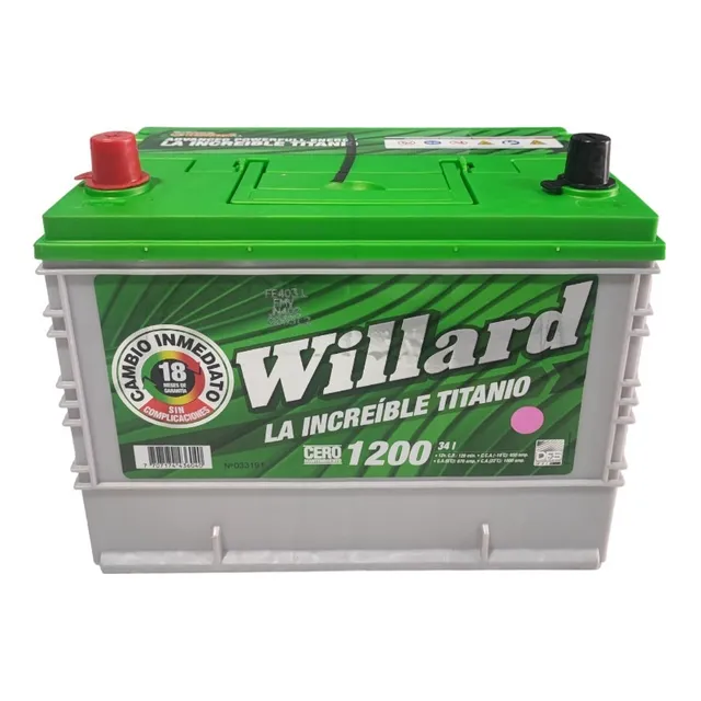 Batería Willard Titanio 34 1200 Amperios