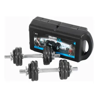 Kit Maleta Halteres Completa 15kg Anilha Dumbbell Wct Cor Preto Kit Maleta Halteres Completa 15kg Anilha Dumbbell Wct Cor Preto