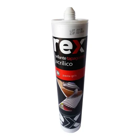 Sellante Tapagoteras Acrílico Marca Rex Color Gris  Gris