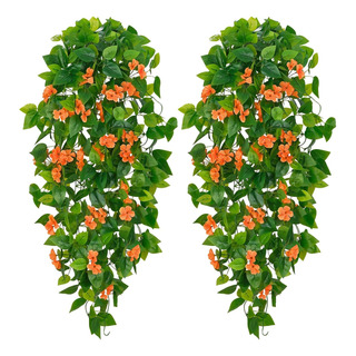 Flores Artificiales Colgantes Bleum Cade Para Exteriores, 2 Flores Artificiales Colgantes Bleum Cade Para Exteriores, 2
