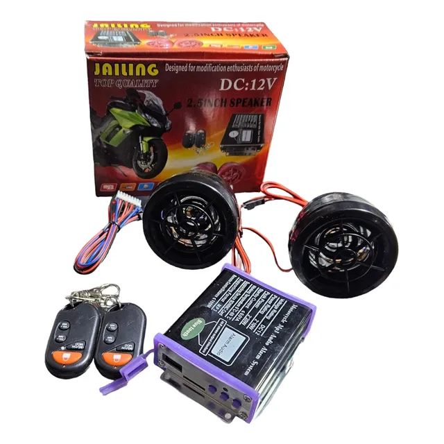 Parlante Alarma Para Moto Bluetooth, Mp3, Usb,  Radio, Fm