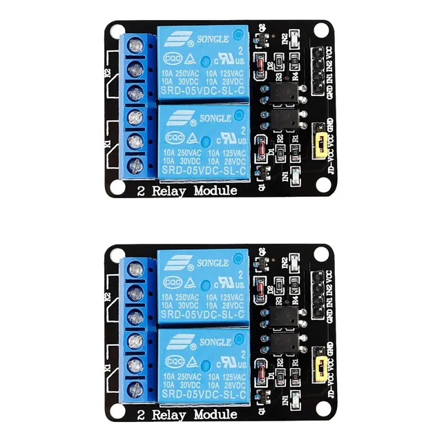 2 Piezas De Modulo Relevadores Relay 2 Canales 5v Rele Avr