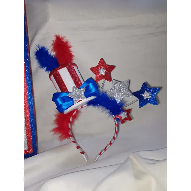 Cintillo Decorado Estilo Moda 4 De Julio Usa Sombrero Fiesta
