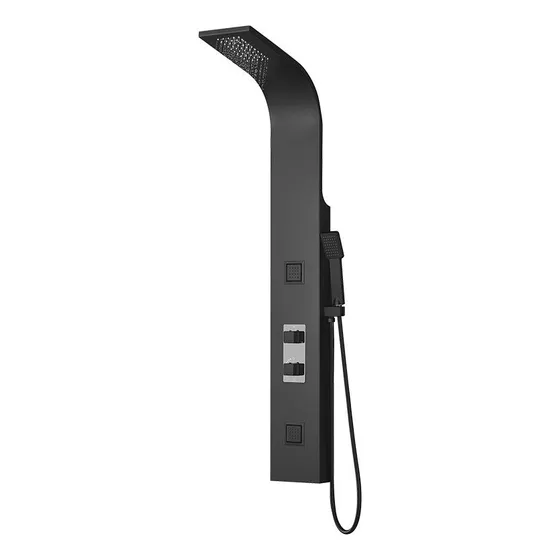 Columna Ducha Aqua Panel Negro Mate 1.3m 18cm