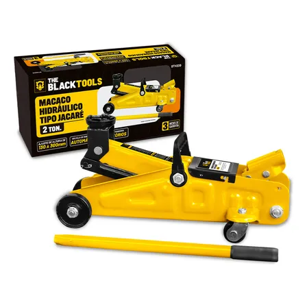 Macaco Jacaré Hidraulico Capacidade De 2 Toneladas Jacarézinho Mecânico Cor Amarelo Bth200 The Black Tools
