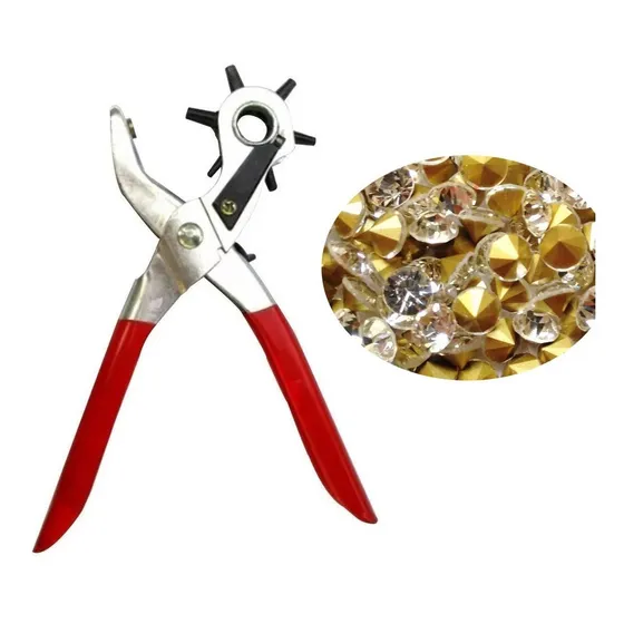 Alicate Para Chinelo Vazador Piercing + Strass Solto Cor Prateado