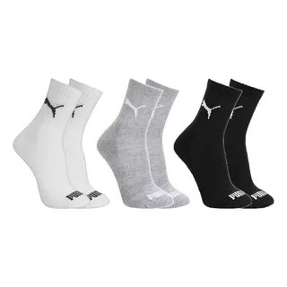 Kit 3 Pares Meias Puma Cano Médio Original Masculino Algodão Kit 3 Pares Meias Puma Cano Médio Original Masculino Algodão