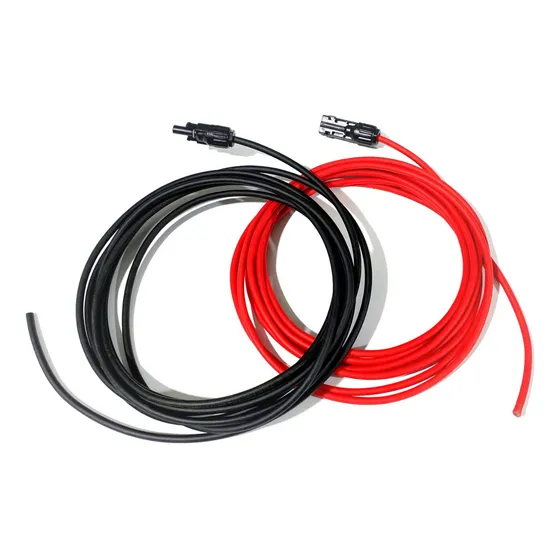 Cable Solar 4 Mm2 5 Metros Con 1 Par De Conectores Mc4 Cubierta Negro Y Rojo