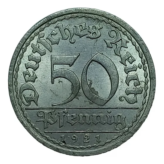 Alemania Weimar - 50 Pfennig 1921 A - Km 27 (ref 035)