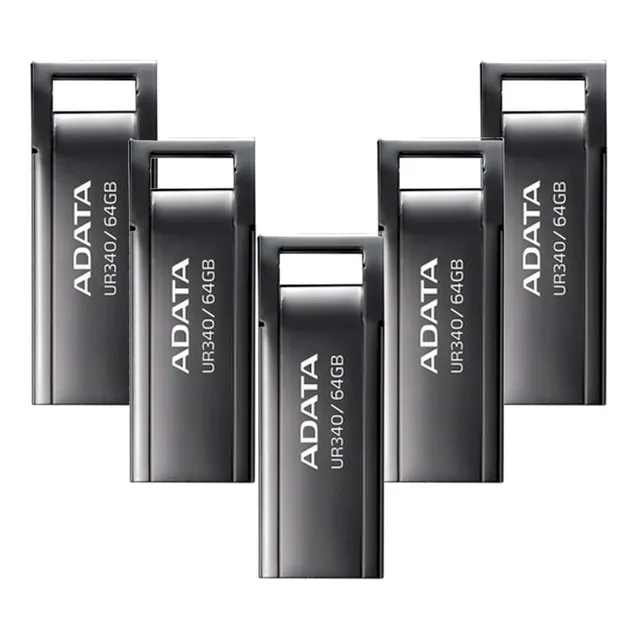 Kit 10 Memoria Usb 64gb Adata Ur340 3.2 Aroy-ur340-64gbk Color Negro