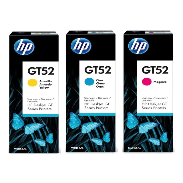 Combo De Tintas Hp Gt52 Cían Magenta Amarillo Original