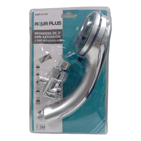 Regadera De 3 Pulgadas Con Extensión Y Canilla Aqua Plus