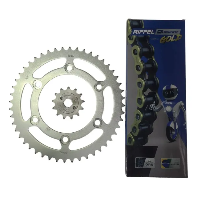 Kit De Transmision Moto Loncin Sx 250 Tt C/ Cadena Dorada
